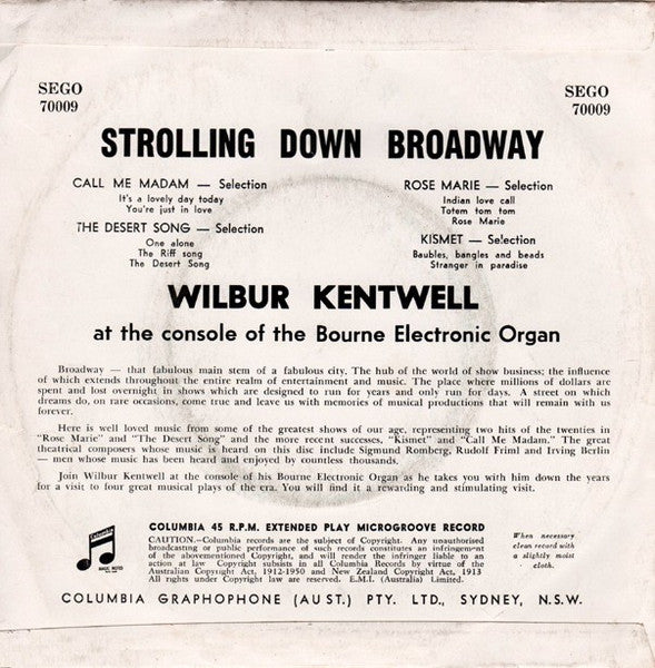Wilbur Kentwell : Strolling Down Broadway (7", EP)