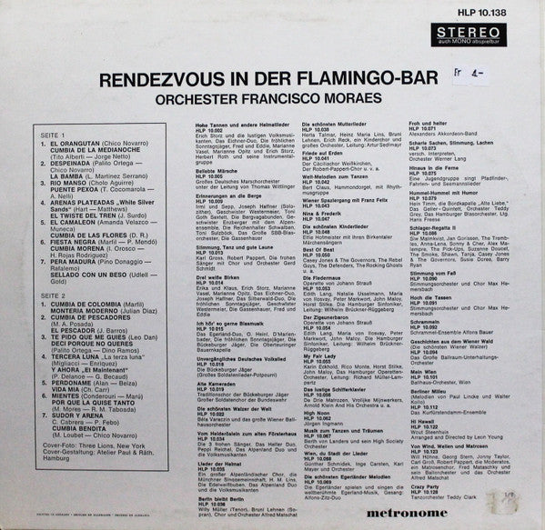 Orchester Francisco Moraes* : Rendezvous In Der Flamingo-Bar (LP)