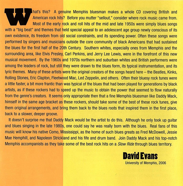 Daddy Mack Blues Band With Special Guest Billy Gibson : Slow Ride (CD, Album)