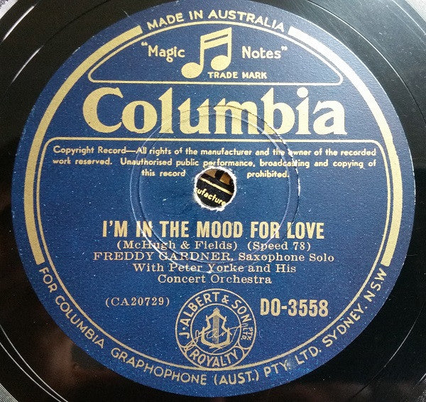 Freddy Gardner : I'm In The Mood For Love / I Only Have Eyes For You (Shellac, 10")