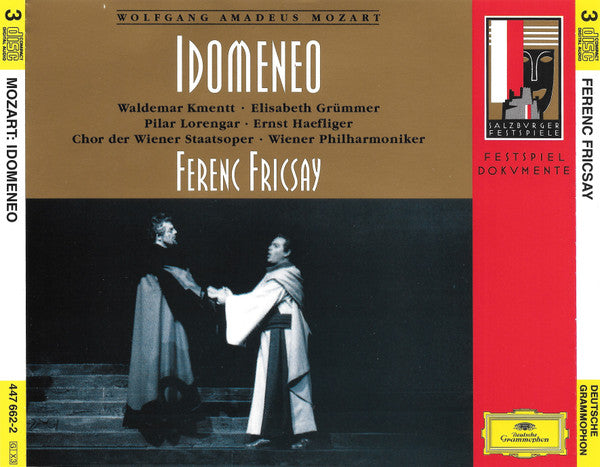 Wolfgang Amadeus Mozart, Waldemar Kmentt, Elisabeth Grümmer, Pilar Lorengar, Ernst Haefliger, Wiener Staatsopernchor, Wiener Philharmoniker, Ferenc Fricsay : Idomeneo (3xCD, Album, Mono, RE)