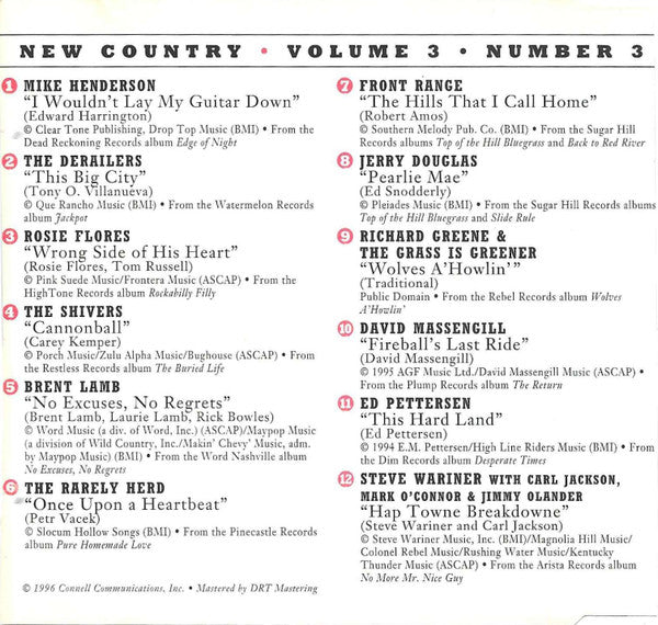 Various : New Country • Volume 3 • Number 3 (CD, Comp)