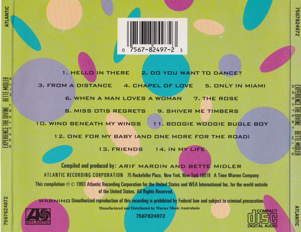 Bette Midler : Experience The Divine (Greatest Hits) (CD, Comp)
