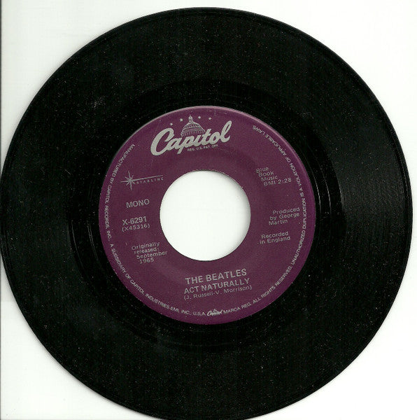 The Beatles : Yesterday / Act Naturally (7", Single, Mono, RE)