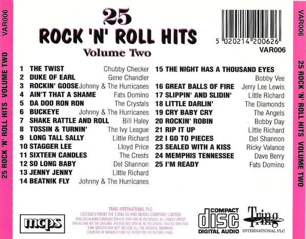 Various : 25 Rock 'n' Roll Hits Volume Two (CD, Comp)