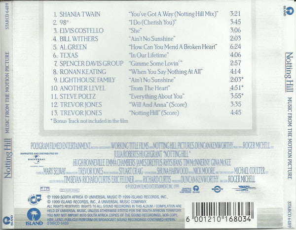 Various : Notting Hill (Music From The Motion Picture) (CD, Comp)