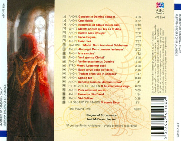 Singers of St. Laurence, Neil McEwan : Mysteries of Gregorian Chant (CD, Album)