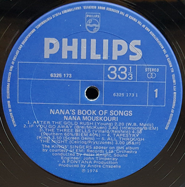 Nana Mouskouri : Nana's Book Of Songs (LP, Album)