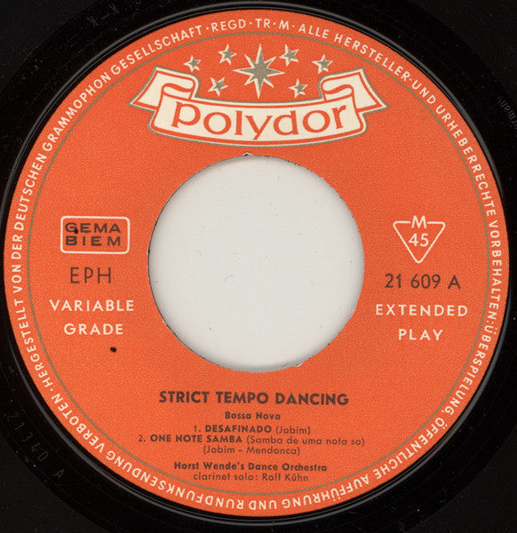 Horst Wende's Dance Orchestra* : Strict Tempo Dancing - Bossa Nova (7", EP, Mono)
