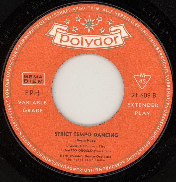 Horst Wende's Dance Orchestra* : Strict Tempo Dancing - Bossa Nova (7", EP, Mono)