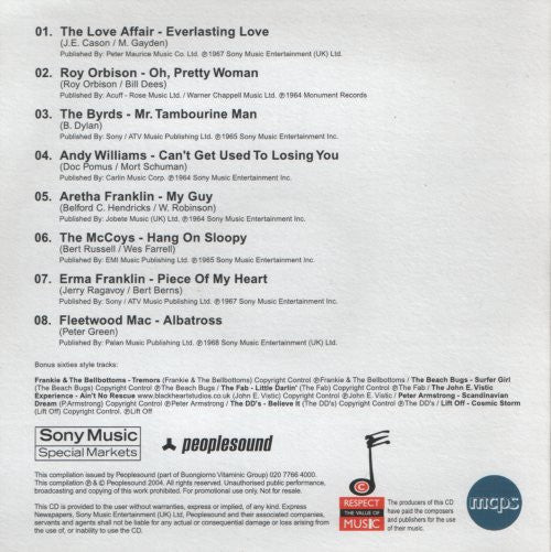 Various : 1960's Hits Of The Decades (CD, Comp)