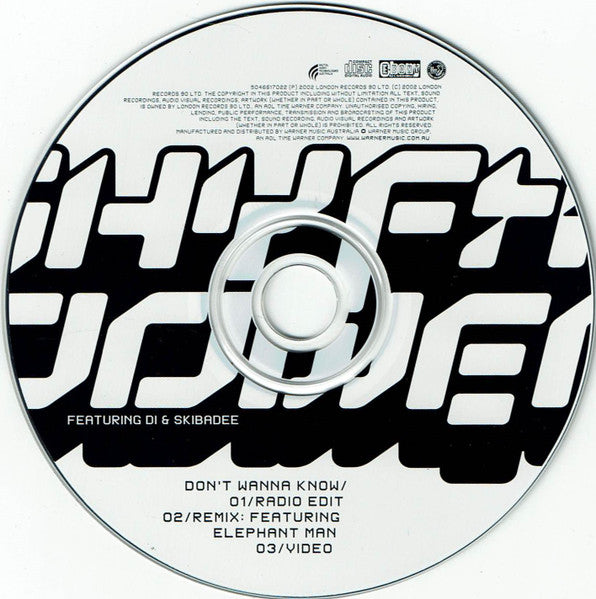 Shy FX & T Power : Don't Wanna Know (CD, Single, Enh)