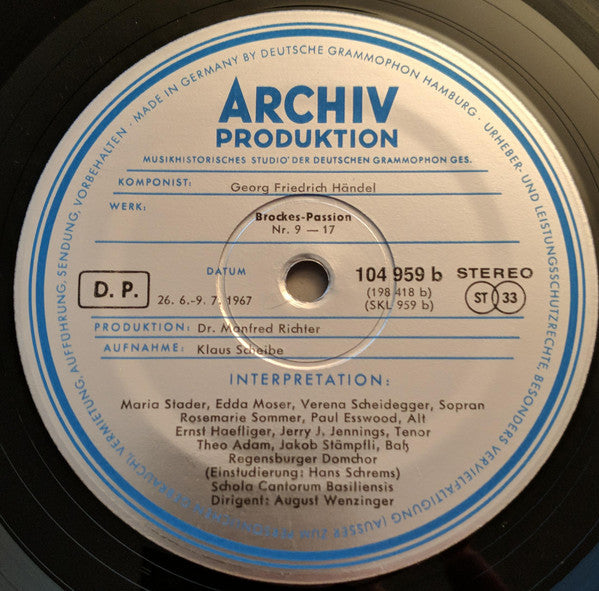 Georg Friedrich Händel, Barthold Heinrich Brockes : Passion Nach Brockes (3xLP, Album + Box)