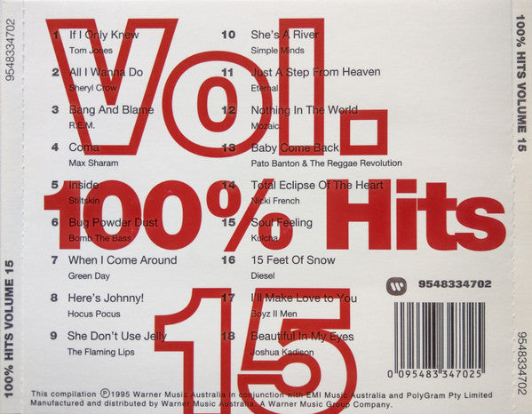 Various : 100% Hits Vol. 15 (CD, Comp)