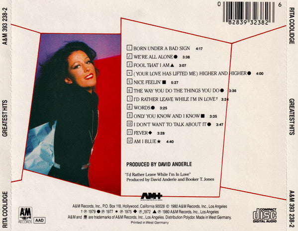 Rita Coolidge : Greatest Hits (CD, Comp)