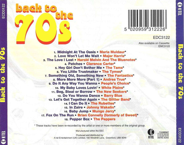 Various : Back To The 70s (CD, Comp)