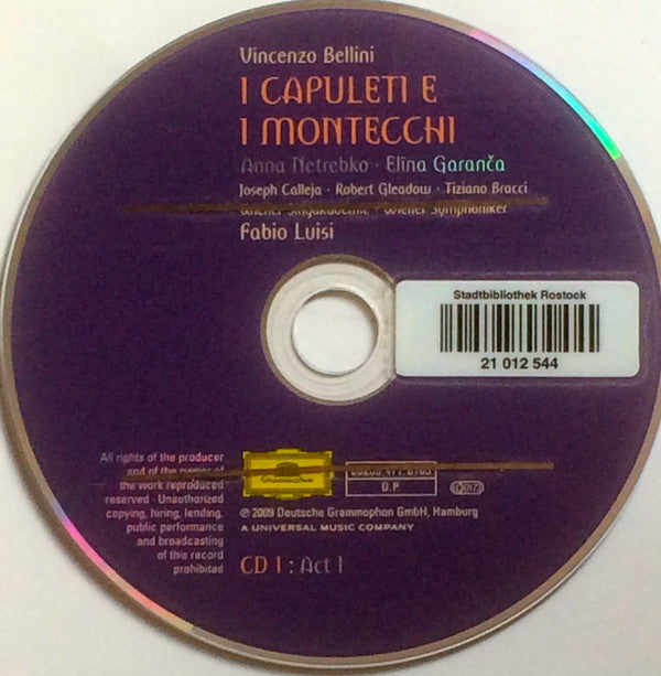 Vincenzo Bellini - Anna Netrebko, Elīna Garanča, Joseph Calleja, Robert Gleadow, Tiziano Bracci, Wiener Singakademie, Wiener Symphoniker, Fabio Luisi : I Capuleti E I Montecchi (2xCD, Album + Box)