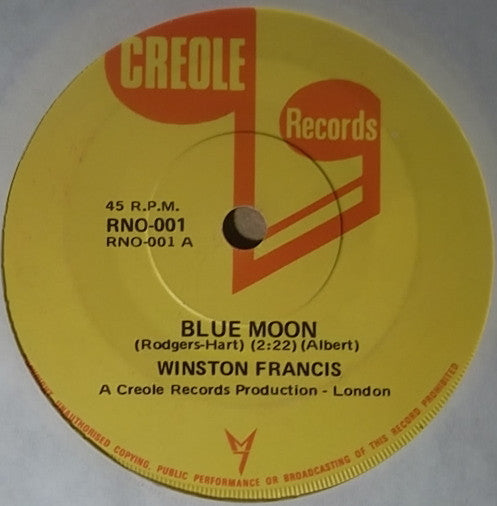 Winston Francis : Blue Moon (7", Single)