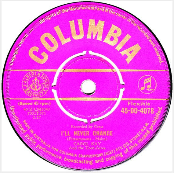 Tommy Dee With Carol Kay And The  The Teen-Aires : Three Stars (7")