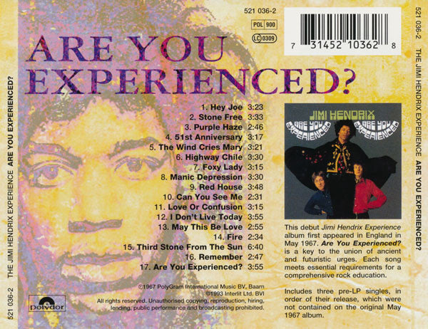 The Jimi Hendrix Experience : Are You Experienced? (CD, Album, RE, RM)