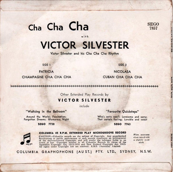 Victor Silvester And His Cha Cha Cha Rhythm : Cha Cha Cha With Victor Silvester (7", EP)