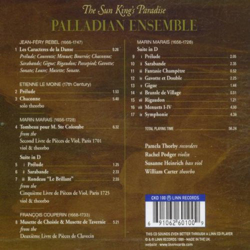 Palladian Ensemble : The Sun King's Paradise  (CD, Album)