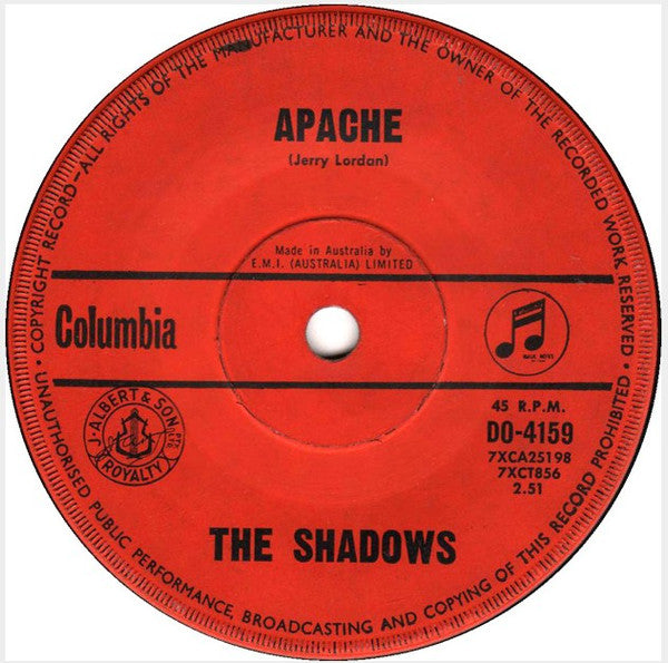 The Shadows : Apache (7", RP, Sol)