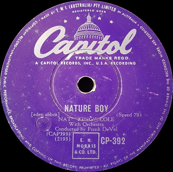 Nat "King" Cole* : Nature Boy / Calypso Blues (Shellac, 10", RP)