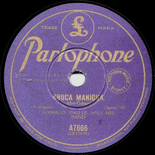 Roberto Ingles And His Band* : Bruca Manigua / Something In The Wind (Shellac, 10")