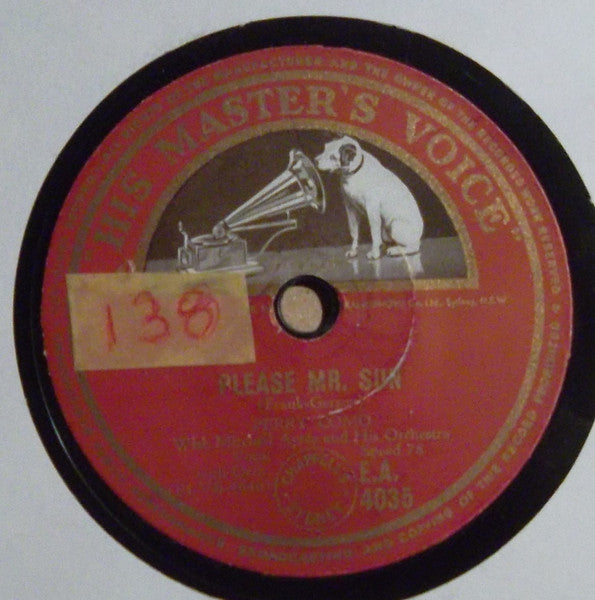 Perry Como : It's Only A Paper Moon / Please Mr. Sun (10")