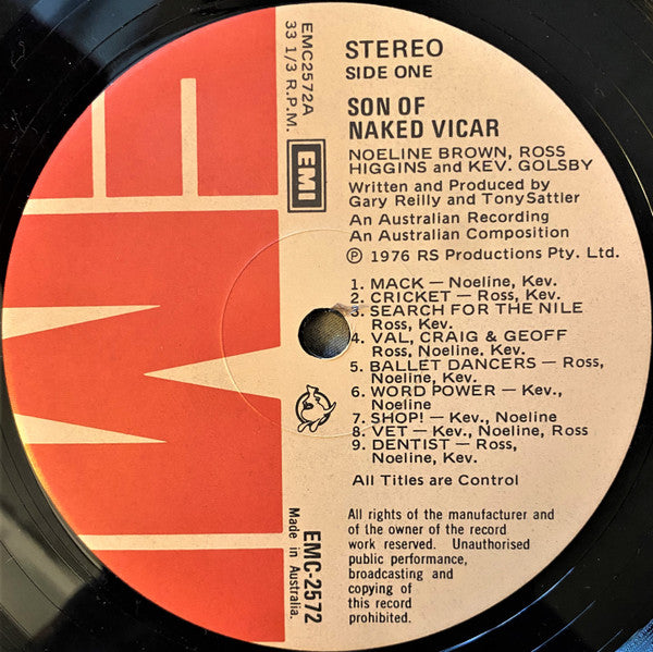 Noeline Brown, Ross Higgins and Kev Golsby : Son Of Naked Vicar (LP, Album)