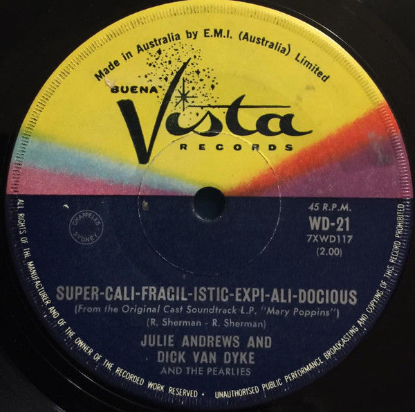 Julie Andrews And Dick Van Dyke (2) : Super-cali-fragil-istic-expi-ali-docious  (7", Single)
