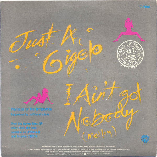 David Lee Roth : Just A Gigolo / I Ain't Got Nobody (Medley) (7", Single)