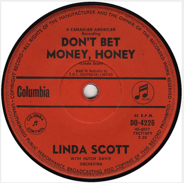 Linda Scott : Don't Bet Money, Honey (7", Single)