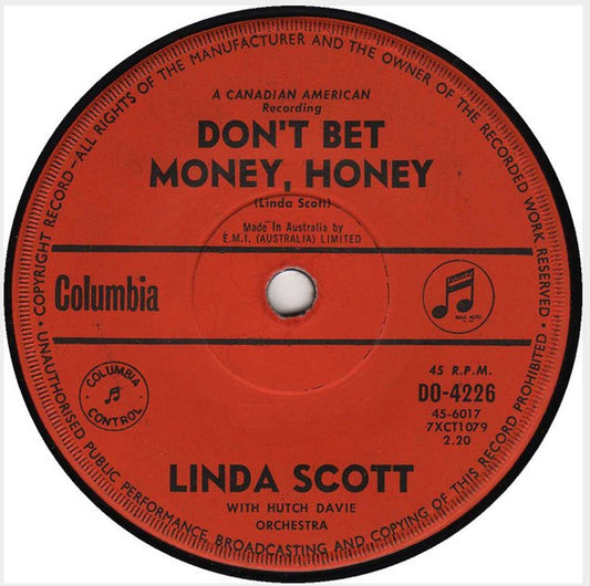 Linda Scott : Don't Bet Money, Honey (7", Single)