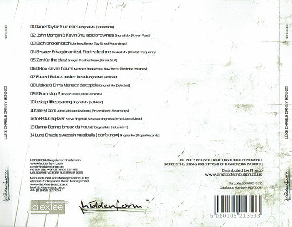 Luke Chable, Danny Bonnici : Hiddenform (CD, Comp, Mixed)