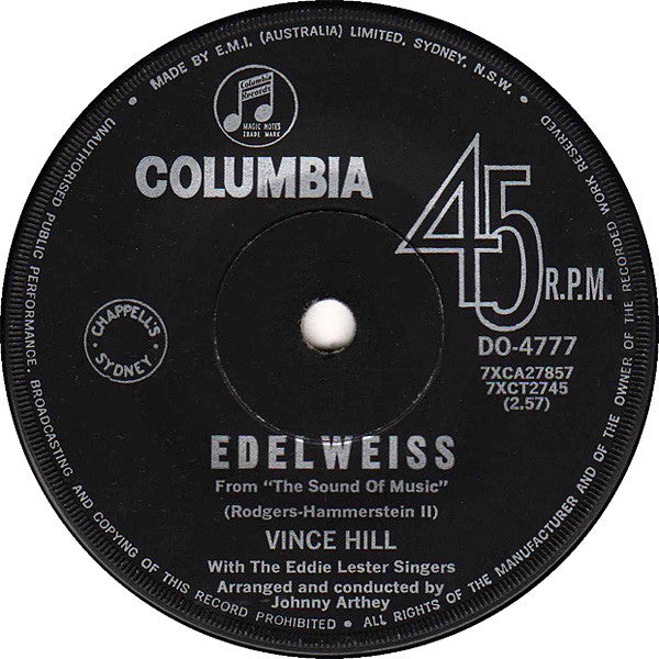 Vince Hill : Edelweiss (7", Single)
