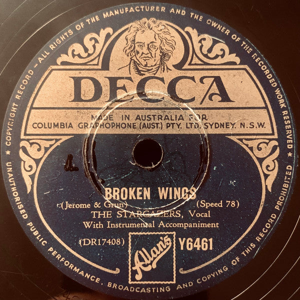 The Stargazers : Broken Wings / Make It Soon (Shellac, 10")