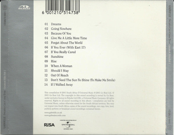 Gabrielle : Dreams Can Come True - Greatest Hits Vol 1 (CD, Comp)