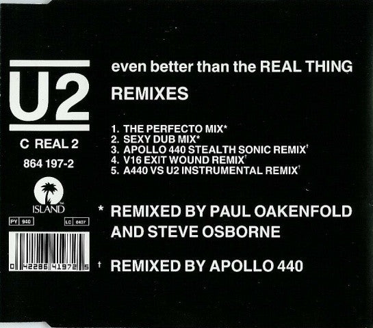 U2 : Even Better Than The Real Thing (Remixes) (CD, Single)