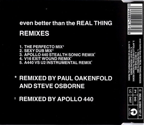 U2 : Even Better Than The Real Thing (Remixes) (CD, Single)