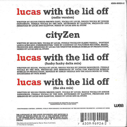 Lucas (2) : Lucas With The Lid Off (CD, Maxi, Car)