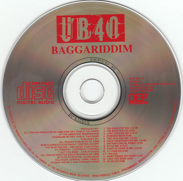 UB40 : Baggariddim (CD, Album, RP)
