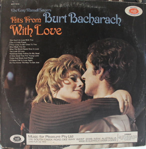 The Tony Mansell Singers : Hits From Burt Bacharach With Love (LP)