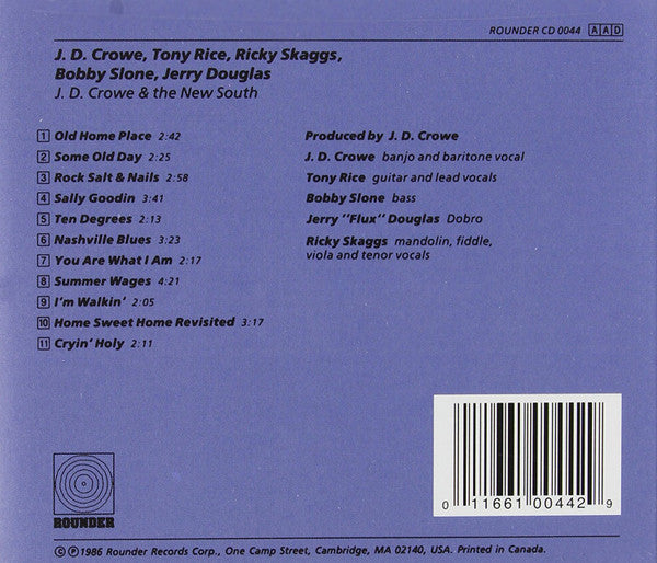 J.D. Crowe And the New South* : J.D. Crowe & The New South (CD, Album, RE)