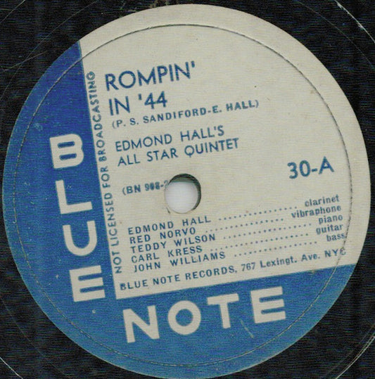 Edmond Hall's All Star Quintet : Rompin' In ’44 / Smooth Sailing	 (Shellac, 12", Scr)