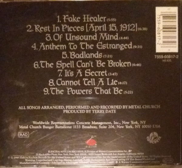 Metal Church : Blessing In Disguise (CD, Album, RE)