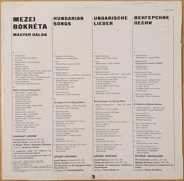 József Simándy : Mezei Bokréta (LP, Album)