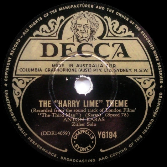 Anton Karas : The "Harry Lime" Theme / The Cafe Mozart Waltz (Shellac, 10")