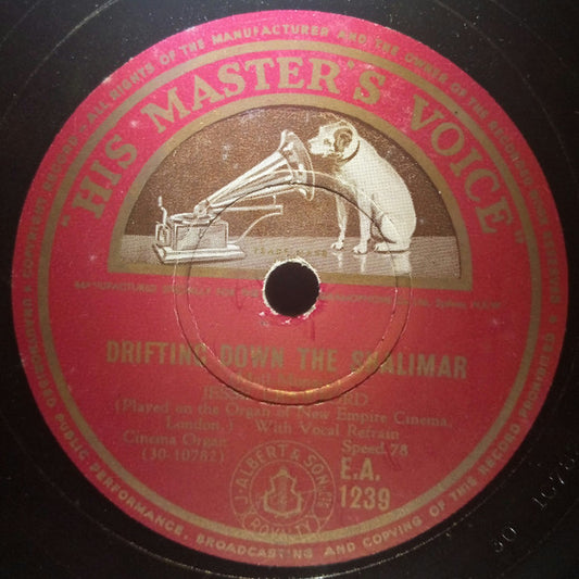 Jesse Crawford : Drifting Down The Shalimar / In The Valley Of The Moon (Shellac, 10")